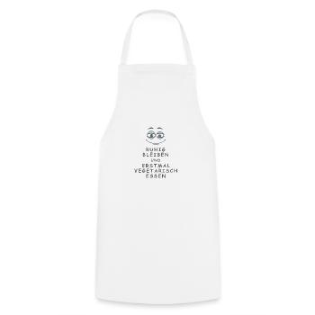 Vegetarisch essen - Kochschürze - Weiß - Vorne - AI Model Male 185 dark (185cm)