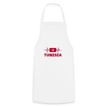 Tunisia Football 2022 heartbeat Tunisia - Cooking Apron - white - Front - AI Model Male 185 dark (185cm)