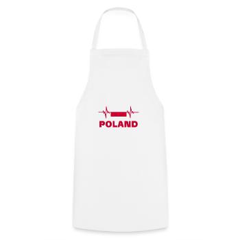 Poland Football 2022 heartbeat Poland - Cooking Apron - white - Front - AI Model Male 185 dark (185cm)