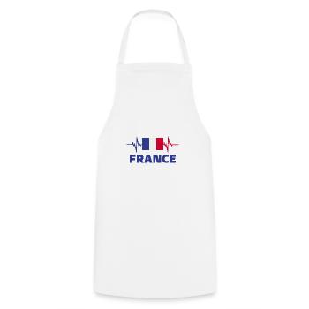 France Football 2022 battement de cœur France - Tablier de cuisine - blanc - Devant - AI Model Male 185 dark (185cm)