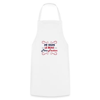 Je Suis Le Beau Père-Fection Humour Beau-Père - Tablier de cuisine - blanc - Devant - AI Model Male 185 dark (185cm)