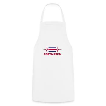 Costa Rica Football 2022 Heartbeat Costa Rica - Cooking Apron - white - Front - AI Model Male 185 dark (185cm)