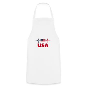 United States of America Football 2022 Heartbeat - Cooking Apron - white - Front - AI Model Male 185 dark (185cm)