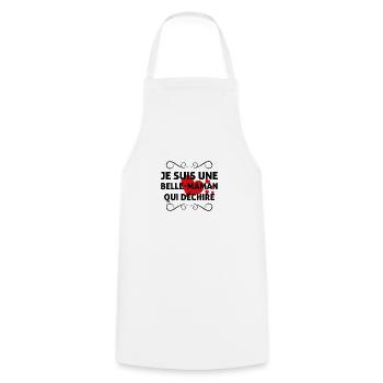 Belle-Maman Qui Déchire Cadeau Belle-Mère - Tablier de cuisine - blanc - Devant - AI Model Male 185 dark (185cm)