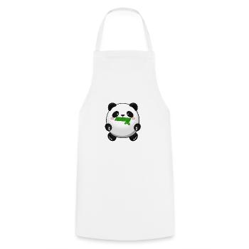 Fat Panda mit Bambus - Pandabär Cute Kawaii Bär - Kochschürze - Weiß - Vorne - AI Model Male 185 dark (185cm)