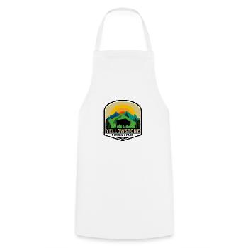 Yellowstone National Park - Cooking Apron - white - Front - AI Model Male 185 dark (185cm)