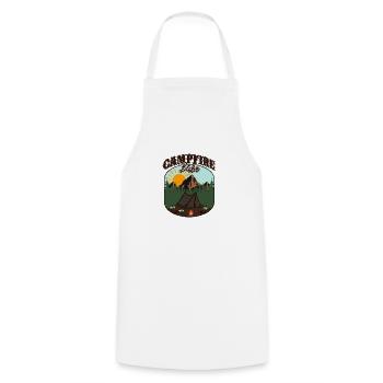 Campfire Babe - Cooking Apron - white - Front - AI Model Male 185 dark (185cm)