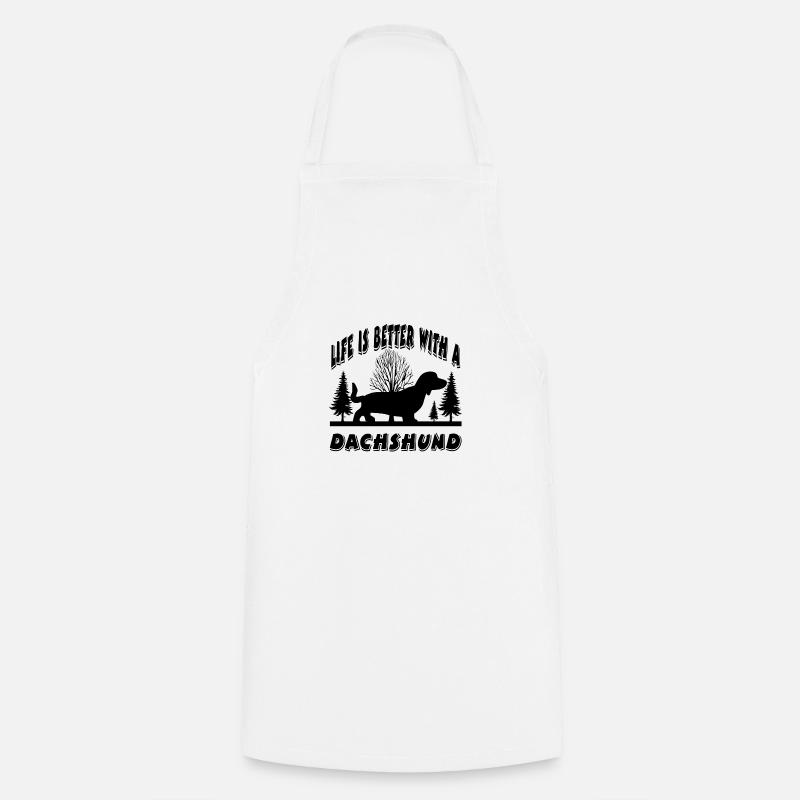 Dachshund - Cooking Apron - white