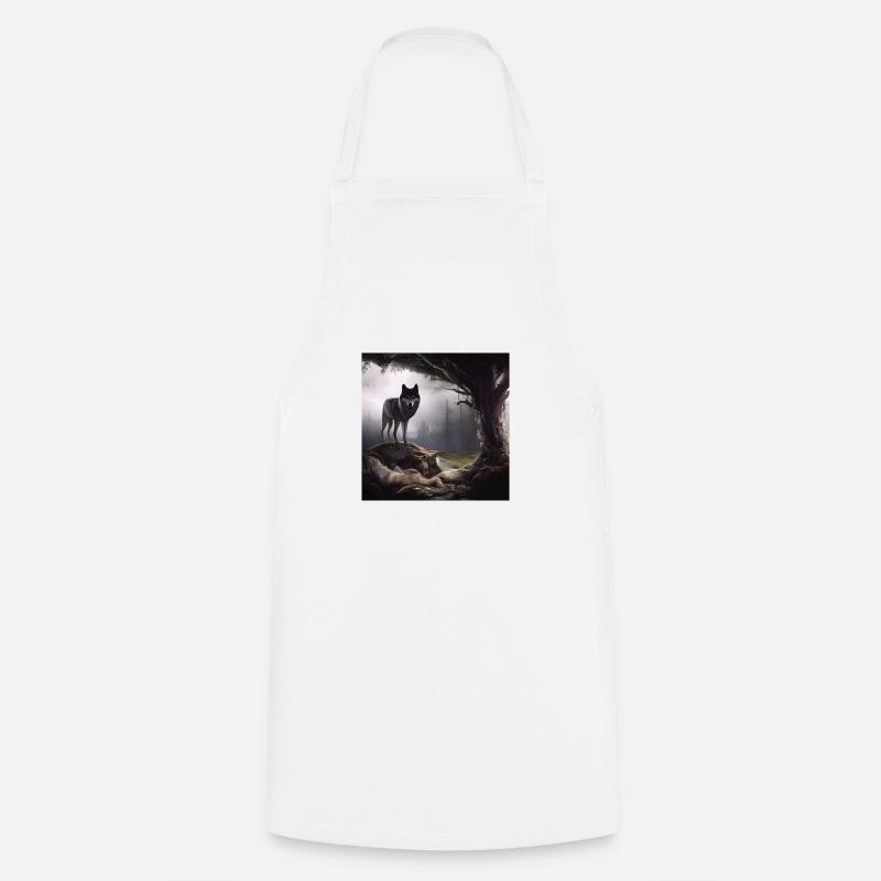 Wolf in the forest - Cooking Apron - white
