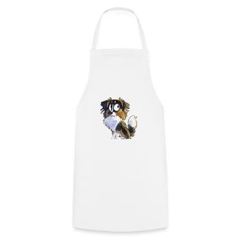 Chibi Berger Australien - Noir Tricolore - Tablier de cuisine - blanc - Devant - AI Model Male 185 dark (185cm)