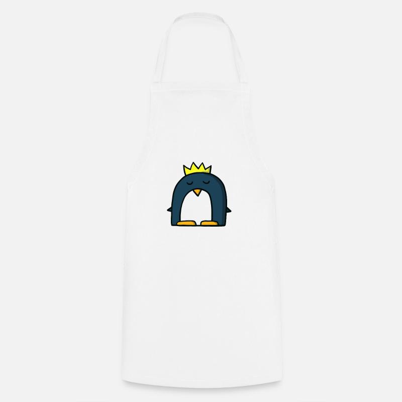 Penguin King - Cooking Apron - white