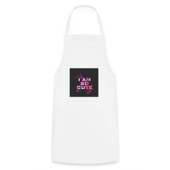 I am so cute - Cooking Apron - white - Front - AI Model Male 185 dark (185cm)