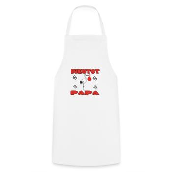 BIENTOT PAPA - Tablier de cuisine - blanc - Devant - AI Model Male 185 dark (185cm)