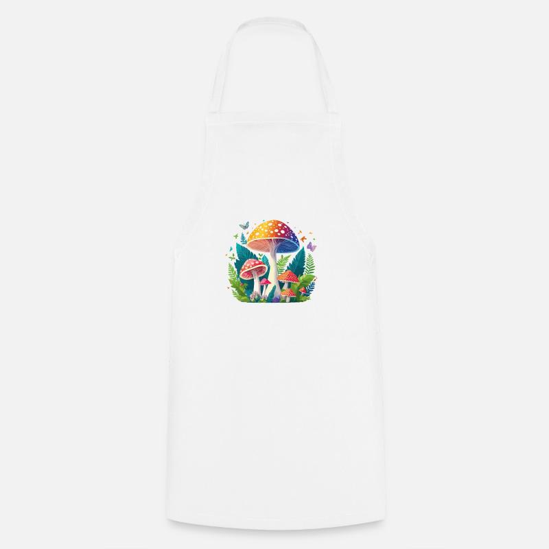 Fantasy Mushroom - Cooking Apron - white