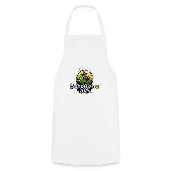 Barcelona 2025 Holiday Palms - Cooking Apron - white - Front - AI Model Male 185 dark (185cm)