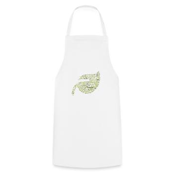 The Power of Herbs – Leaf Shaped Word Cloud - Cooking Apron - white - Front - AI Model Male 185 dark (185cm)