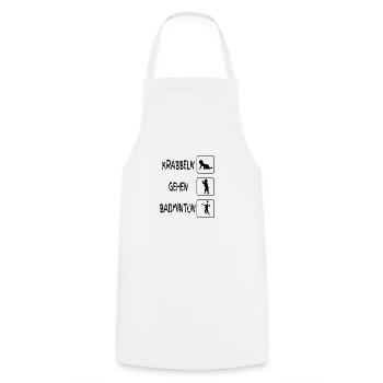 Badminton Baby Body - Kochschürze - Weiß - Vorne - AI Model Male 185 dark (185cm)