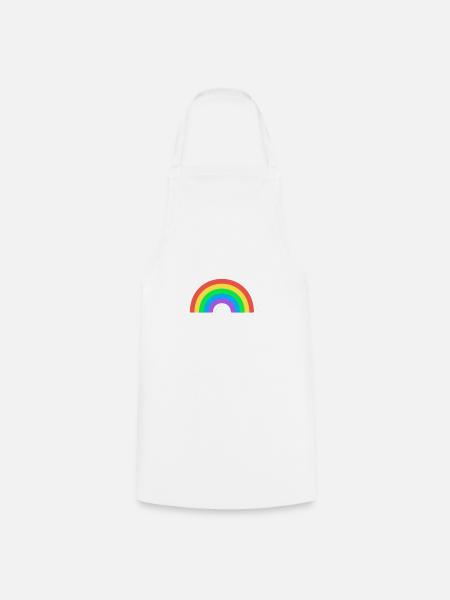 Regenbogen - Kochschürze - Weiß