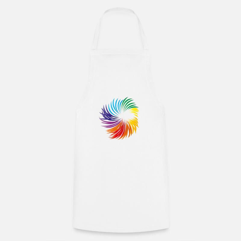 Wirbel Regenbogen - Kochschürze - Weiß
