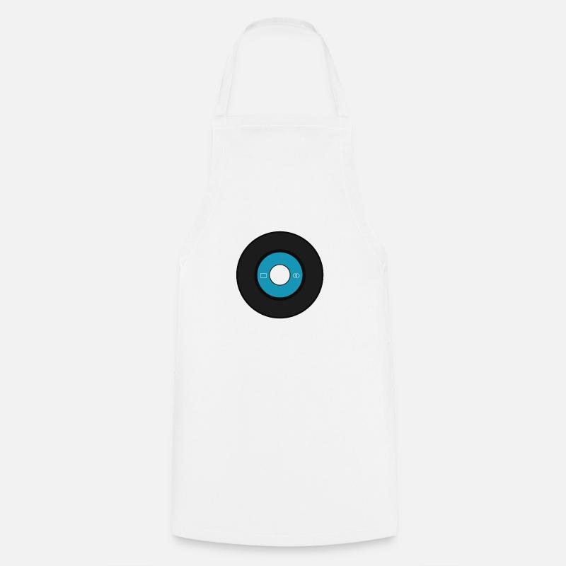 Record single blue - Cooking Apron - white