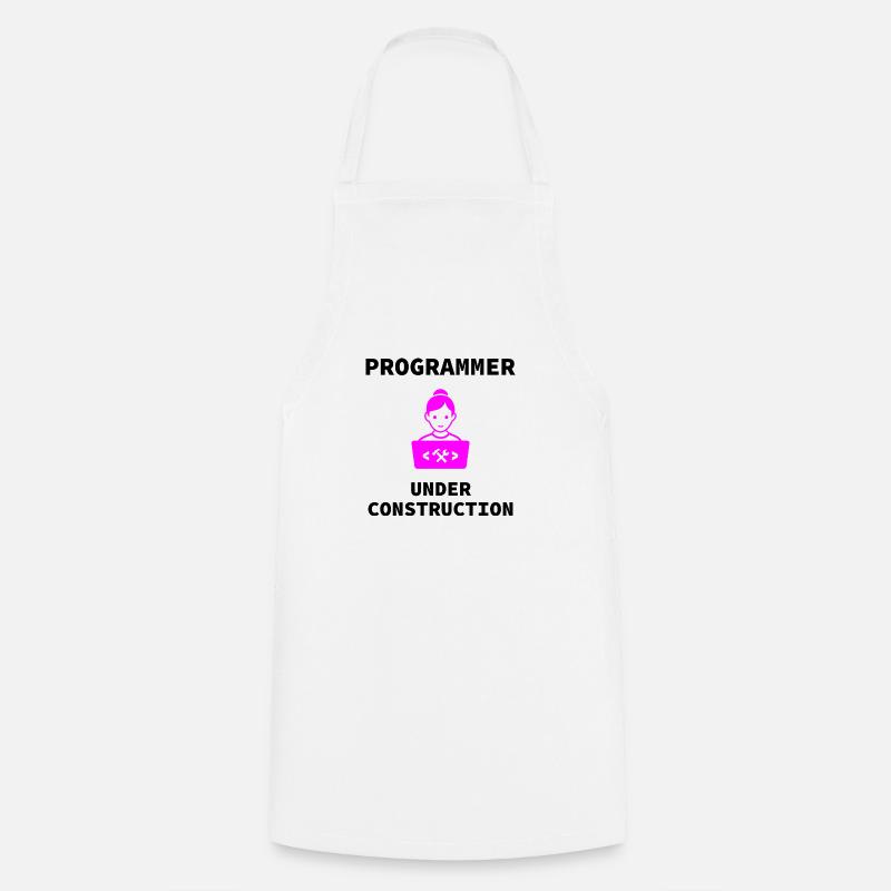 Girl Programmer Under Construction, Dev Girl - Cooking Apron - white