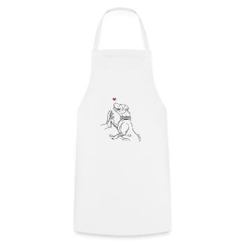 Pitbull chien amour amour canine design - Tablier de cuisine - blanc - Devant - AI Model Male 185 dark (185cm)