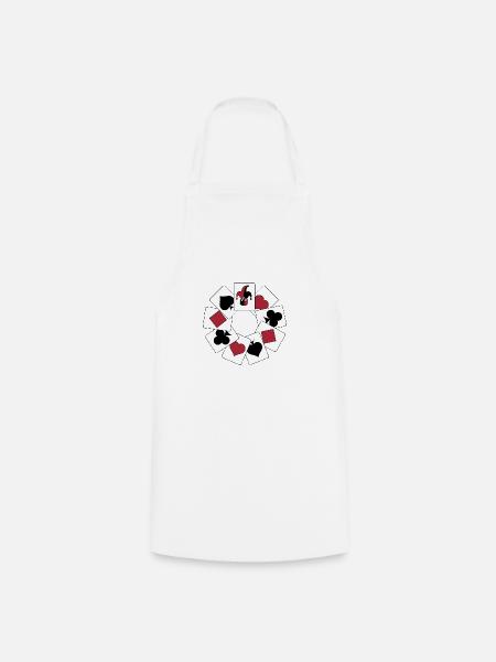 poker cards - Cooking Apron - white