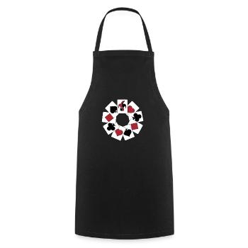 Poker karten - Kochschürze - Schwarz - Vorne - AI Model Male 185 dark (185cm)