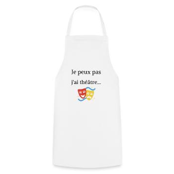 Je peux pas j'ai théâtre... - Tablier de cuisine - blanc - Devant - AI Model Male 185 dark (185cm)
