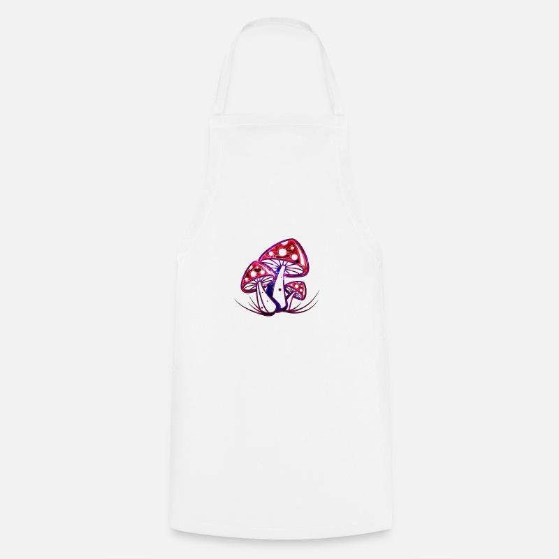 Champignons n° 01 - Design A - Tablier de cuisine - blanc