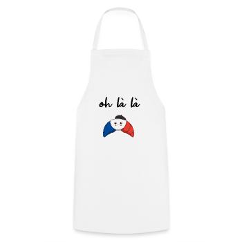 France Croissant Oh la la idée cadeau - Tablier de cuisine - blanc - Devant - AI Model Male 185 dark (185cm)