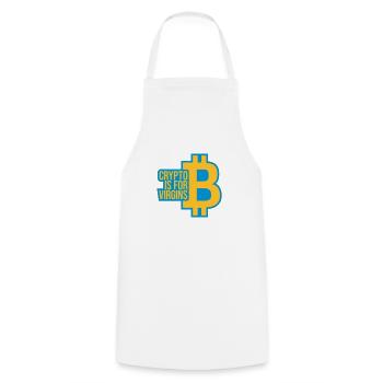 crypto is for virgins - Cooking Apron - white - Front - AI Model Male 185 dark (185cm)