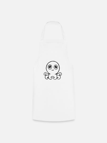 pieuvre heureuse - Tablier de cuisine - blanc