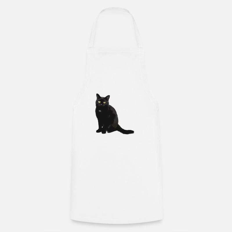 chat - Tablier de cuisine - blanc