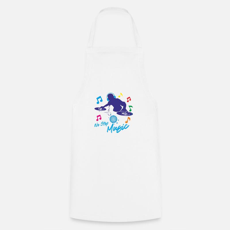 No stop Music - Cooking Apron - white
