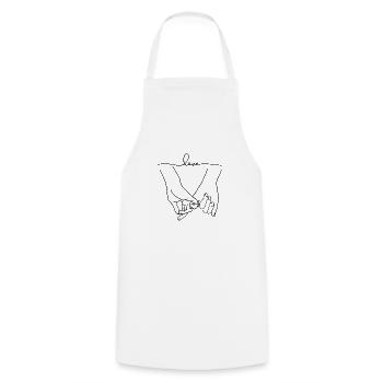 Holding Hands, Relationship, Love, Couple - Cooking Apron - white - Front - AI Model Male 185 dark (185cm)