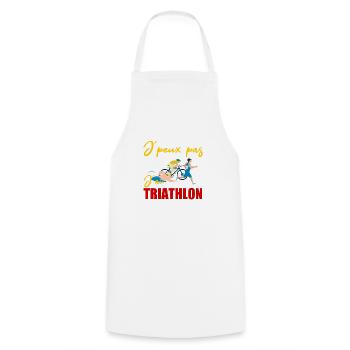 Je peux pas j´ai Triathlon Cadeau - Tablier de cuisine - blanc - Devant - AI Model Male 185 dark (185cm)