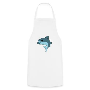 Requin - Tablier de cuisine - blanc - Devant - AI Model Male 185 dark (185cm)