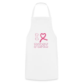 I love pink cadeau octobre rose - Tablier de cuisine - blanc - Devant - AI Model Male 185 dark (185cm)