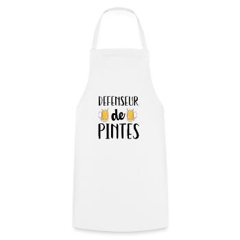Défenseur de pintes cadeau humour football - Tablier de cuisine - blanc - Devant - AI Model Male 185 dark (185cm)