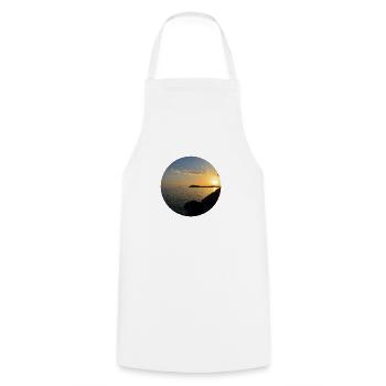 Sonnenuntergang Foto - Kochschürze - Weiß - Vorne - AI Model Male 185 dark (185cm)