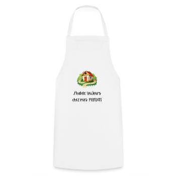 j'habite toujours chez mes parents - Tablier de cuisine - blanc - Devant - AI Model Male 185 dark (185cm)