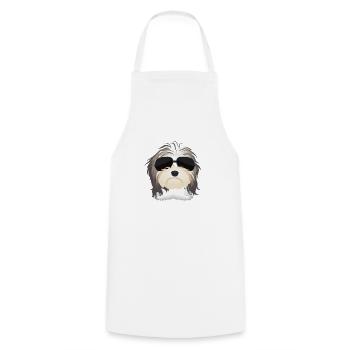 Havanese with sunglasses Dog owners - Cooking Apron - white - Front - AI Model Male 185 dark (185cm)