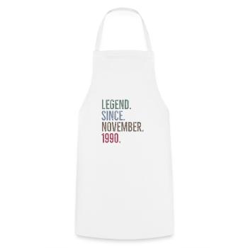 Légende depuis novembre 1990 - Tablier de cuisine - blanc - Devant - AI Model Male 185 dark (185cm)