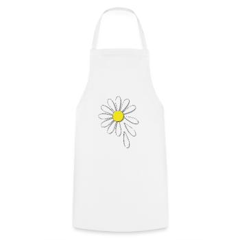 Marguerite - he loves me, he doesn't love me - Cooking Apron - white - Front - AI Model Male 185 dark (185cm)
