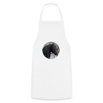 Kopf Friesenhengst - Kochschürze - Weiß - Vorne - AI Model Male 185 dark (185cm)
