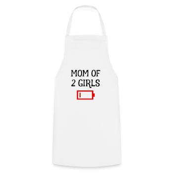 Tired Mom Of 2 Girls Fun Mother Of Two Daughters - Cooking Apron - white - Front - AI Model Male 185 dark (185cm)