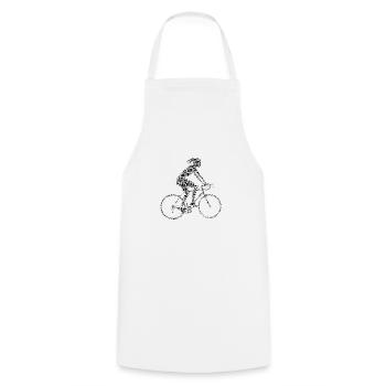 Bicycle - Typography - Cooking Apron - white - Front - AI Model Male 185 dark (185cm)