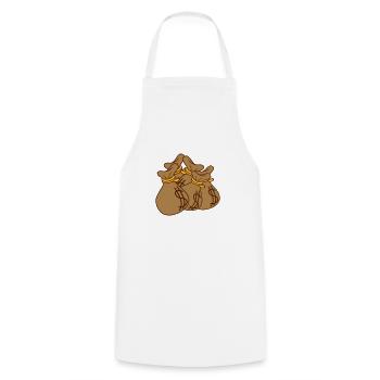 Lots of Dollar Comic Money Bags - Cooking Apron - white - Front - AI Model Male 185 dark (185cm)
