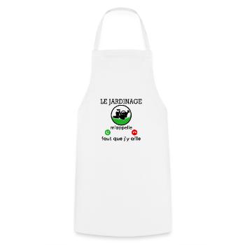 le jardinage m appelle / humour jardinière - Tablier de cuisine - blanc - Devant - AI Model Male 185 dark (185cm)